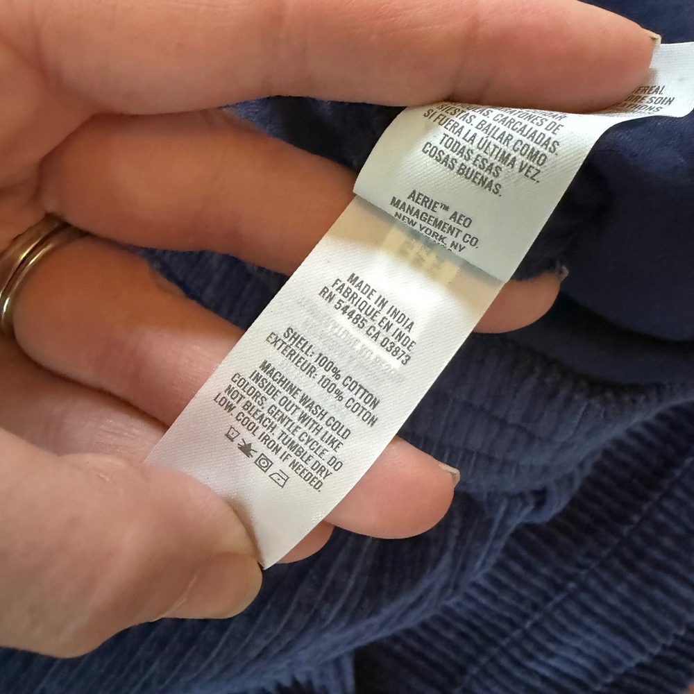 Aerie NWT Blue Corduroy Shorts Elastic Waist Pockets 100% Cotton Small‎ Summer - Picture 7 of 8
